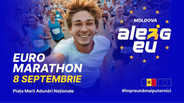 Euro Marathon 2024 на площади Великого Национального Собрания, 8 сентября, в партнерстве с примэрией Кишинэу